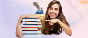 Estudiante con libros