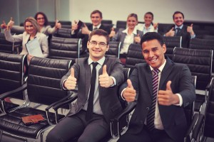 Estudiantes con actitud positiva